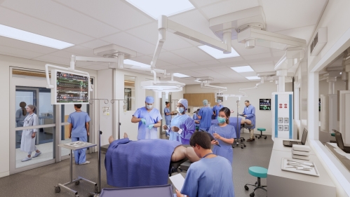rendering of medical simulation in OR
