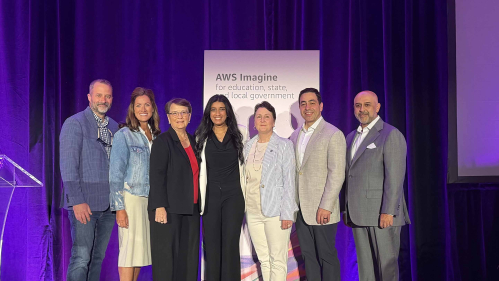 group of executives at the AWS summit