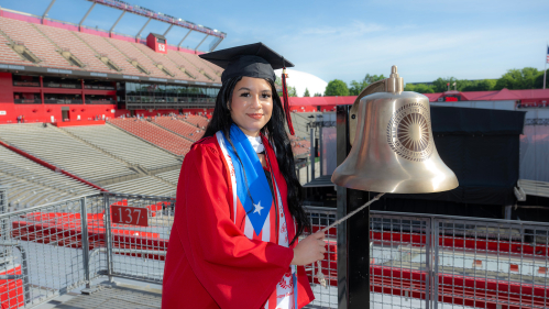 Bryanna Rosa rings the Red Lion bell