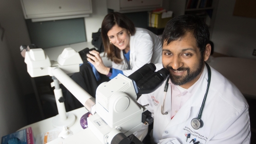 Nursing Care Coordinator Barbara Maffei  and Hematology/Oncology Fellow Ashwin Chandar