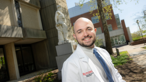Christian Simon (RWJMS ’26) is the fifth person in his family to have graduated with a medical degree from Rutgers University.