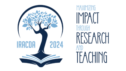 The logo for the IRACDA 2024 Conference depicting a tree sprouting from an open book next to the words, "Maximizing impact through research and teaching."