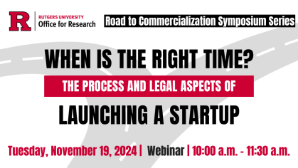 Infographic for Nov. 19 webinar Launching a Startup