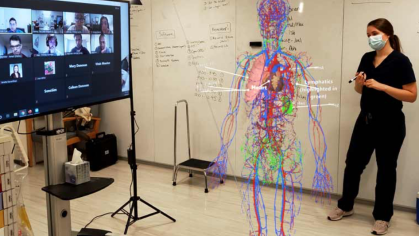 A 3D simulation of the human body is used to prepare fourth-year medical students for a successful transition to residency