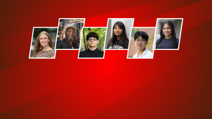 From left to right: Headshots of Kelly Shanklin, Marlon Temple, Jake Berardinelli, Kimberly Morales Herrera, Ryan Kim, and Ciara Camarena