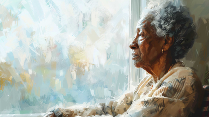 Depressed older woman