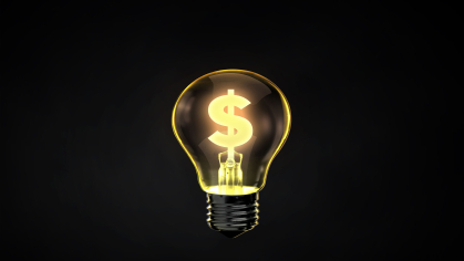 dollar sign in a lightbulb