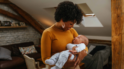 Black mother and newborn