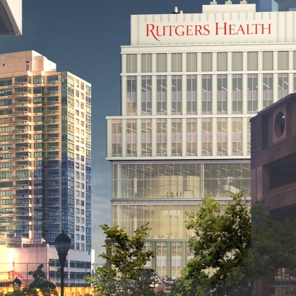 Construction will begin this spring on the first of three buildings in the New Jersey Health + Life Science Exchange (HELIX), which will be home to a state-of-the-art medical school and translational research facility.