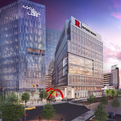 An artist rendering of the HELIX NJ building that will house RWJMS