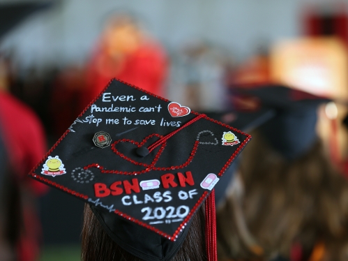 Nursing student hat at graduation