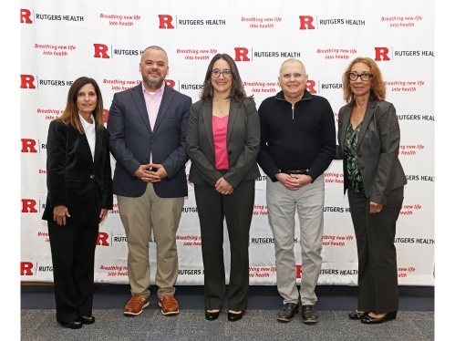 Five panel speakers from a recent Rutgers Health symposium on health inequities.