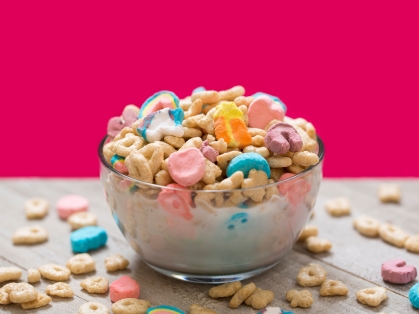 Bowl of surgary cereal 