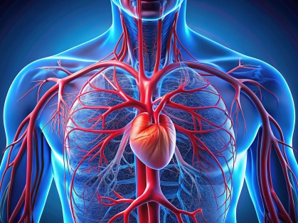 illustration of arteries in clear body