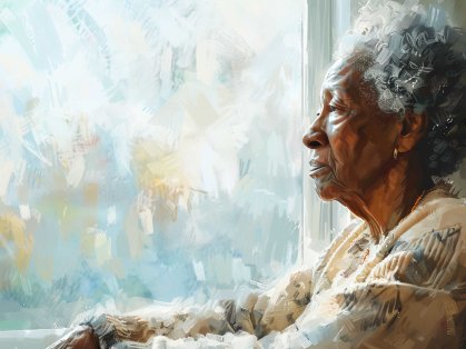 Depressed older woman
