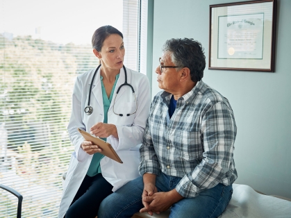 patient at doctor's office