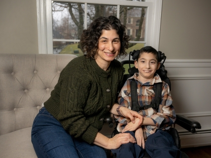 Alumna Jaclyn Greenberg with her son Henry