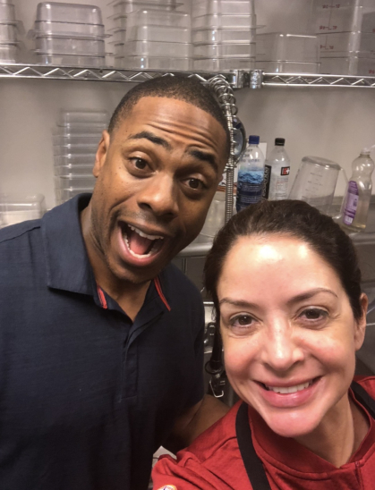 Theresa Corderi takes a selfie with former N.Y. Mets outfielder Curtin Granderson