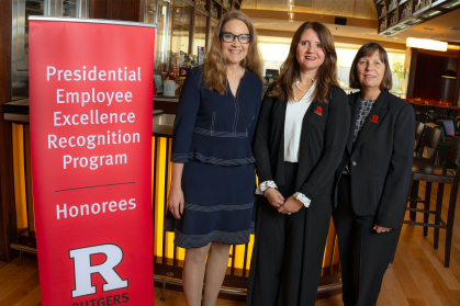 (l. to r.) Sharon Lydon, associate dean of alumni and corporate engagement, Jennifer Rodrigues, assistant director of alumni and corporate engagement, and Nancy Kiley from the Office of Alumni and Corporate Engagement