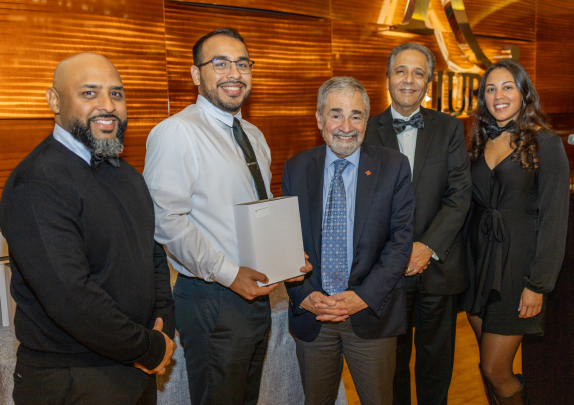 Chancellor Strom and recipients of the Team Award from the Rutgers Health Food Pantry.