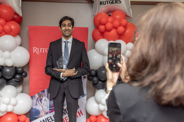 A 2026 Rising Star with his award at the ceremony in Newark.